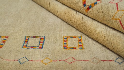 Close-up detail of New Lori rug from Iran / Persia showing Wool weave