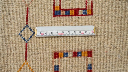 Full view of New Lori rug from Iran / Persia, 185 × 119 cm in Beige tones