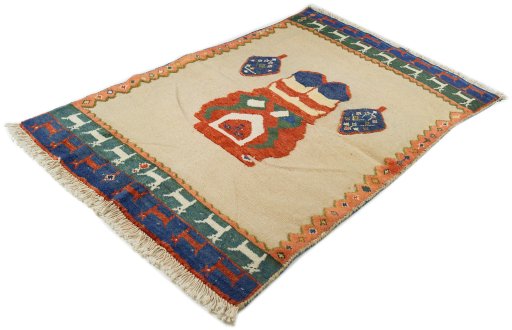 Close-up detail of New Lori rug from Iran / Persia showing Wool weave