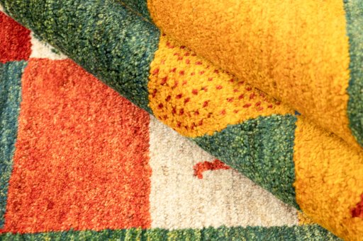 Full view of New Lori rug from Iran / Persia, 239 × 201 cm in Multi Color tones