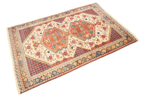 Close-up detail of New Lori rug from Iran / Persia showing Wool weave