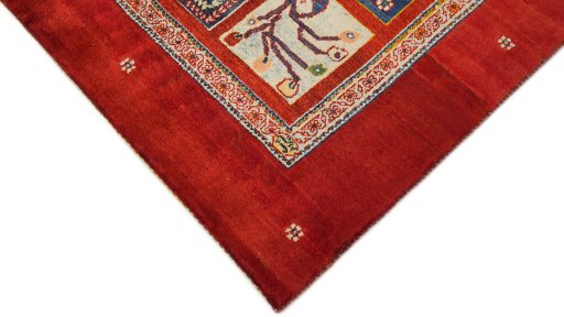 Backside of handmade New Lori rug showing knot structure and weave density