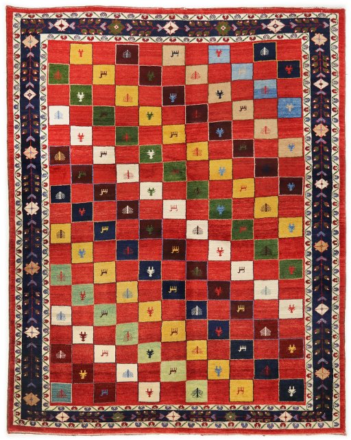 Full view of New Lori rug from Iran / Persia, 190 × 150 cm in Multi Color tones