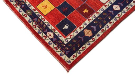 Backside of handmade New Lori rug showing knot structure and weave density