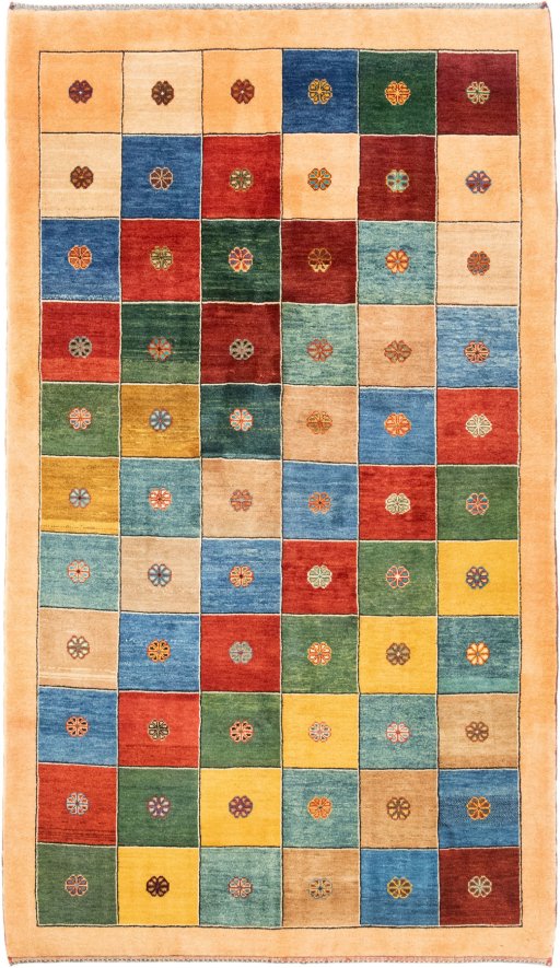 Full view of New Lori rug from Iran / Persia, 264 × 155 cm in Multi Color tones