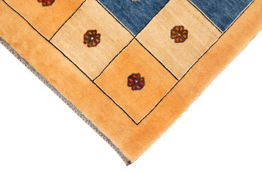 Backside of handmade New Lori rug showing knot structure and weave density