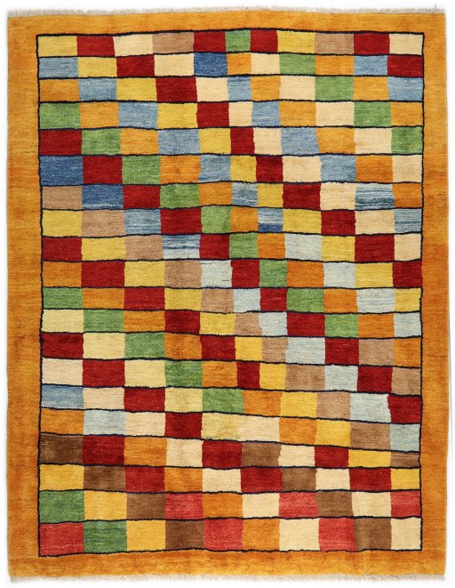Full view of New Lori rug from Iran / Persia, 279 × 221 cm in Multi Color tones