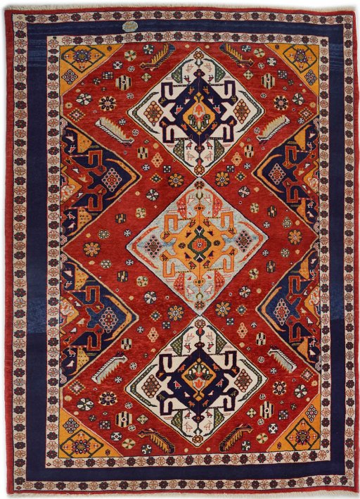 Full view of New Lori rug from Iran / Persia, 188 × 140 cm in Red tones
