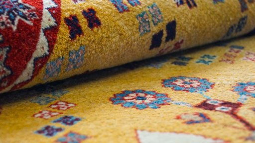 Close-up detail of New Lori rug from Iran / Persia showing Wool weave