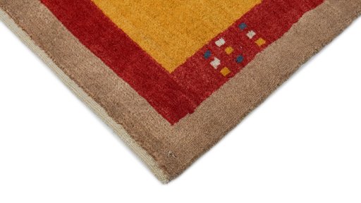 Backside of handmade New Lori rug showing knot structure and weave density