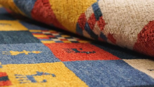 Close-up detail of New Lori rug from Iran / Persia showing Wool weave