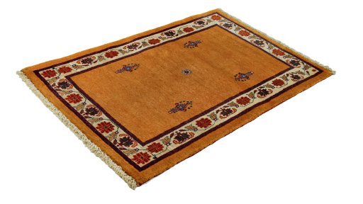 Corner detail of 1990s Lori rug showing border pattern and Wool pile