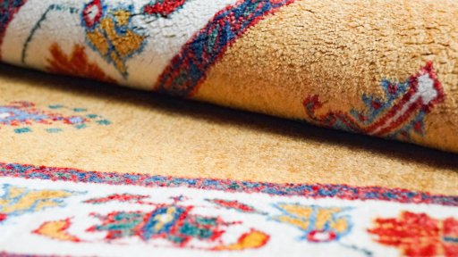 Close-up detail of 1990s Lori rug from Iran / Persia showing Wool weave