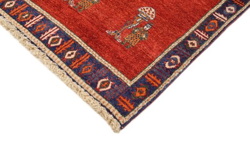 Backside of handmade New Lori rug showing knot structure and weave density