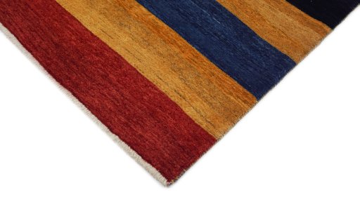 Backside of handmade New Lori rug showing knot structure and weave density