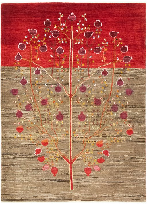 Full view of New Lori rug from Iran / Persia, 241 × 174 cm in Gray tones