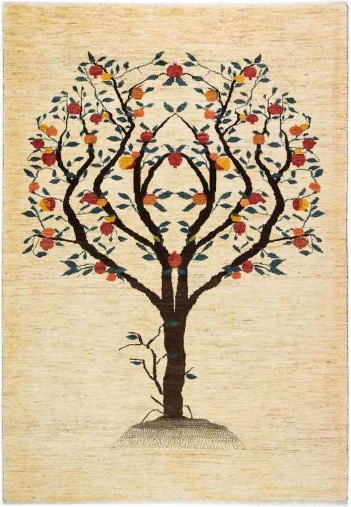 Full view of New Lori rug from Iran / Persia, 249 × 172 cm in Cream tones