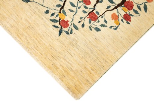 Backside of handmade New Lori rug showing knot structure and weave density