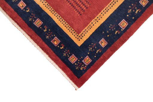 Backside of handmade New Lori rug showing knot structure and weave density