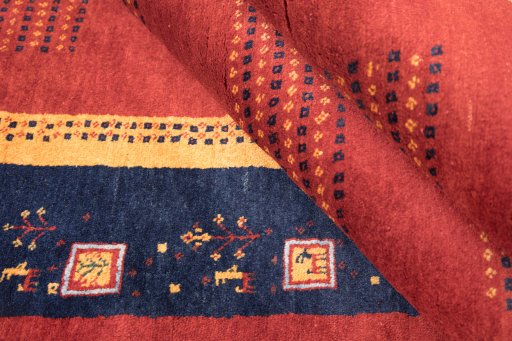 Close-up detail of New Lori rug from Iran / Persia showing Wool weave