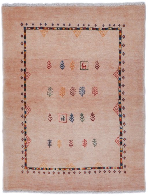 Full view of New Lori rug from Iran / Persia, 152 × 114 cm in Beige tones