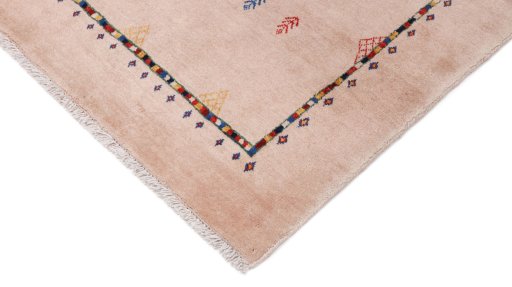 Backside of handmade New Lori rug showing knot structure and weave density