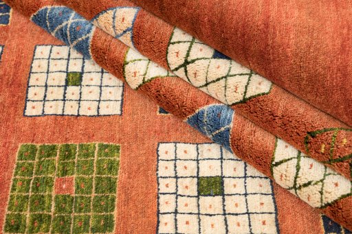 Close-up detail of New Lori rug from Iran / Persia showing Wool weave