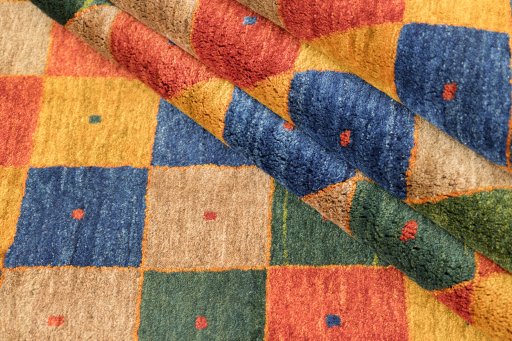 Close-up detail of New Lori rug from Iran / Persia showing Wool weave