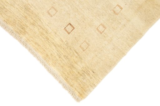 Backside of handmade New Lori rug showing knot structure and weave density