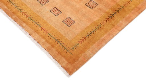 Backside of handmade New Lori rug showing knot structure and weave density