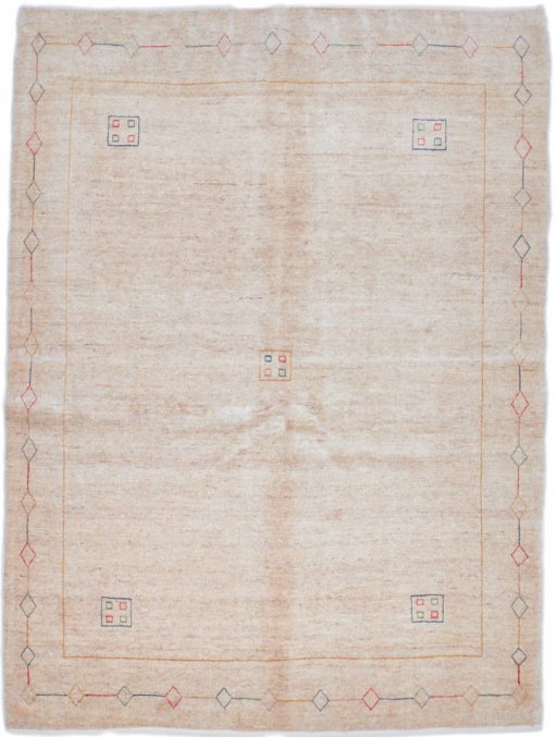 Full view of New Lori rug from Iran / Persia, 196 × 150 cm in Beige tones