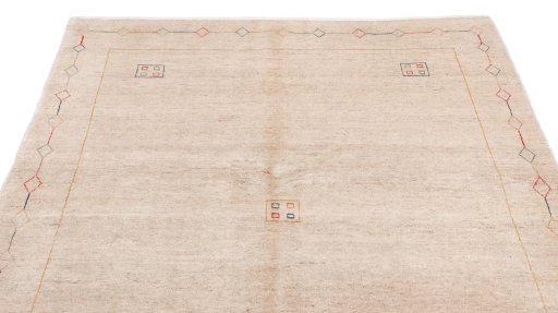 Backside of handmade New Lori rug showing knot structure and weave density
