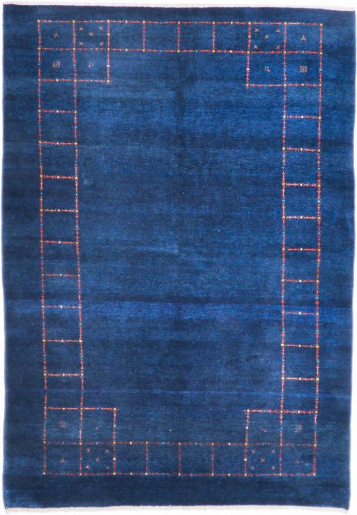 Full view of New Lori rug from Iran / Persia, 234 × 168 cm in Dark blue tones