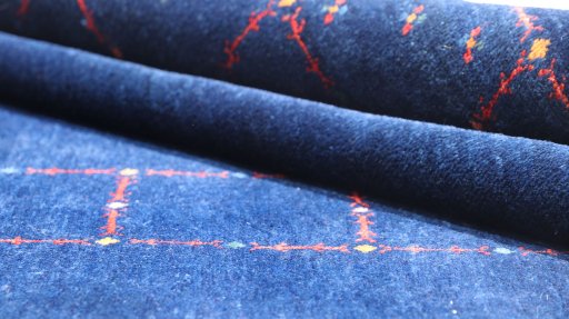 Close-up detail of New Lori rug from Iran / Persia showing Wool weave