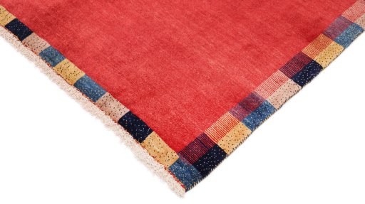 Backside of handmade New Lori rug showing knot structure and weave density