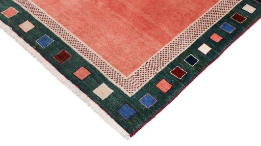 Backside of handmade New Lori rug showing knot structure and weave density