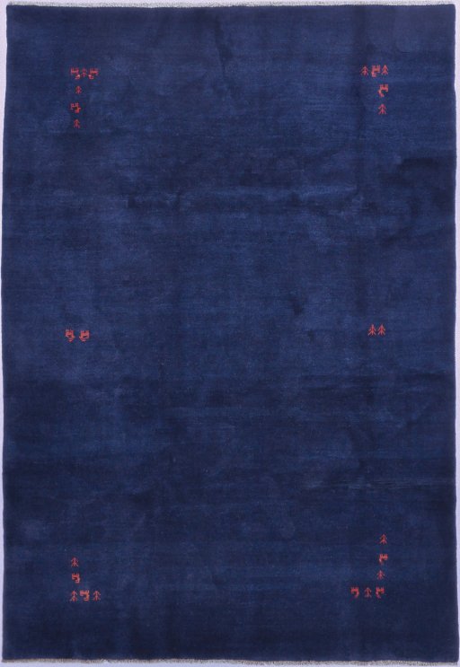 Full view of 1980s Lori rug from Iran / Persia, 295 × 203 cm in Dark blue tones