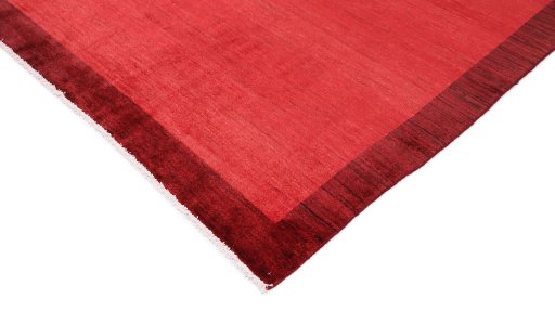 Backside of handmade New Lori rug showing knot structure and weave density