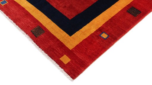 Backside of handmade New Lori rug showing knot structure and weave density
