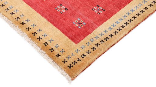 Backside of handmade New Lori rug showing knot structure and weave density
