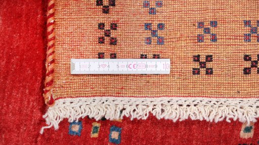 Close-up detail of New Lori rug from Iran / Persia showing Wool weave