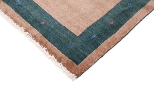 Backside of handmade New Lori rug showing knot structure and weave density