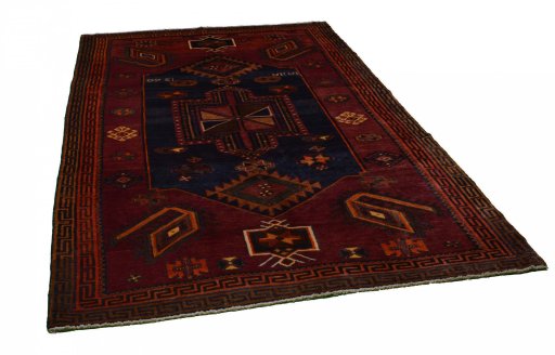 Close-up detail of 2000s Lori rug from Iran / Persia showing Wool weave