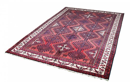 Close-up detail of 2000s Lori rug from Iran / Persia showing Wool weave