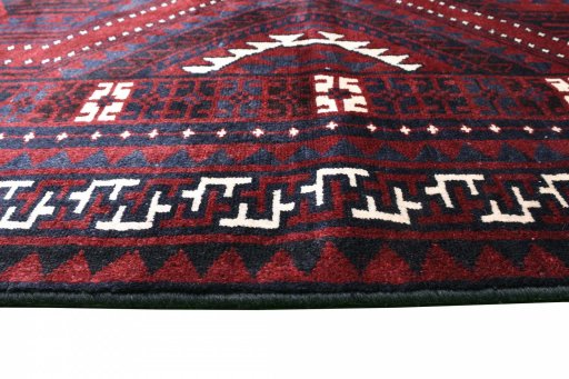 Close-up detail of 2000s Lori rug from Iran / Persia showing Wool weave