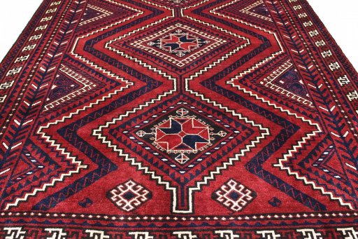 Close-up detail of 2000s Lori rug from Iran / Persia showing Wool weave