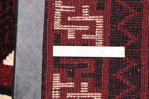 Close-up detail of 2000s Lori rug from Iran / Persia showing Wool weave