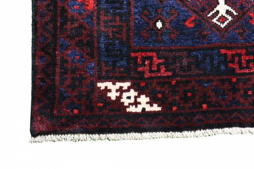 Close-up detail of 2000s Lori rug from Iran / Persia showing Wool weave
