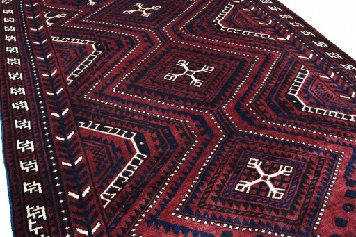 Close-up detail of 2000s Lori rug from Iran / Persia showing Wool weave