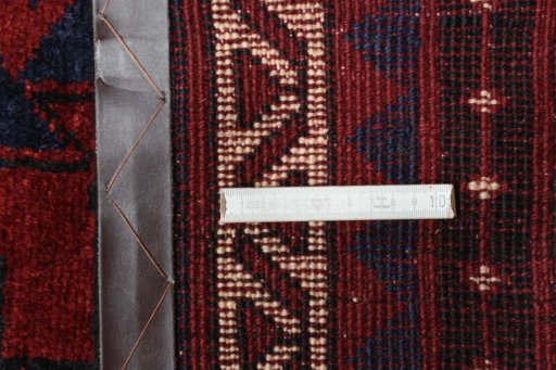 Close-up detail of 2000s Lori rug from Iran / Persia showing Wool weave